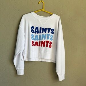 Saints chicka d  Dolman, oversize sweatshirt, size‎ medium blue and red